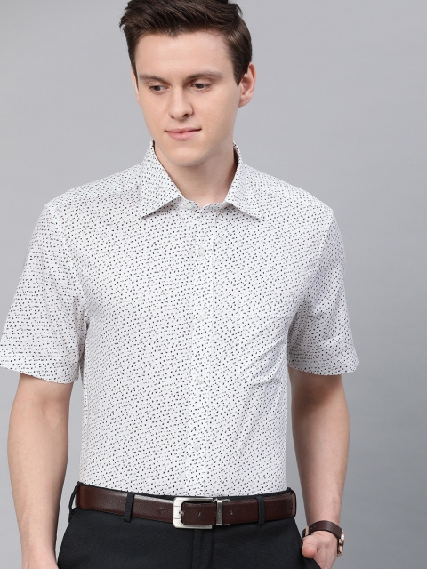 

Louis Philippe Men White & Black Regular Fit Printed Formal Shirt