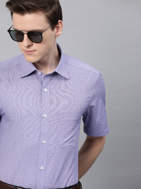 

Louis Philippe Men Blue Regular Fit Self Design Formal Shirt