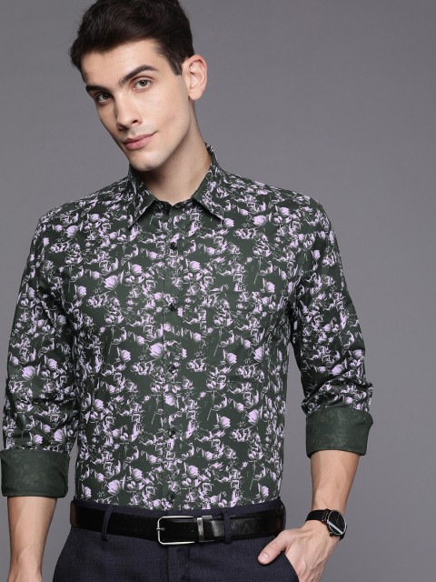 

Louis Philippe Men Black & Purple Slim Fit Printed Formal Shirt