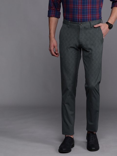 

Louis Philippe Sport Men Charcoal Grey Slim Fit Self Design Regular Trousers