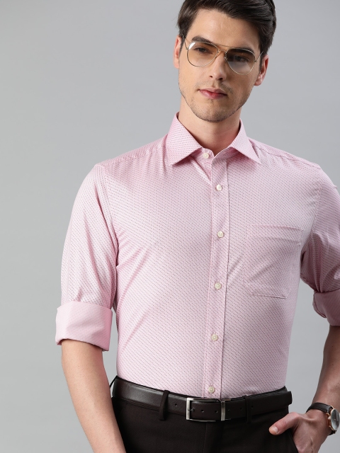 

Louis Philippe Men Pink & Maroon Regular Fit Printed Casual Shirt