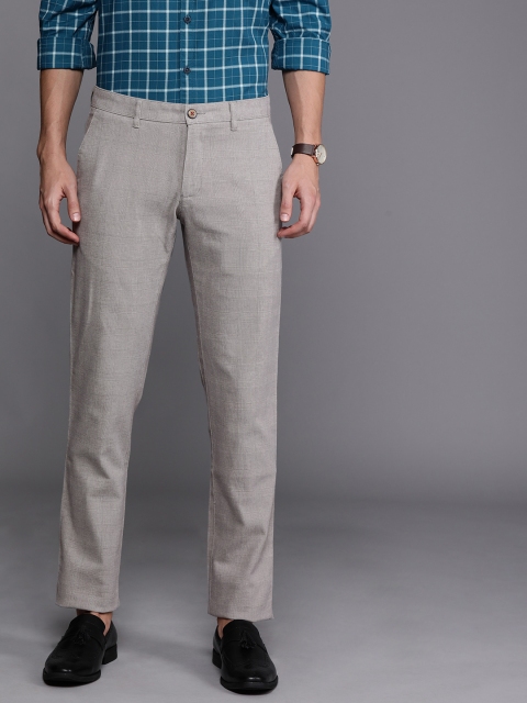 

Louis Philippe Sport Men Grey Slim Fit Checked Regular Trousers