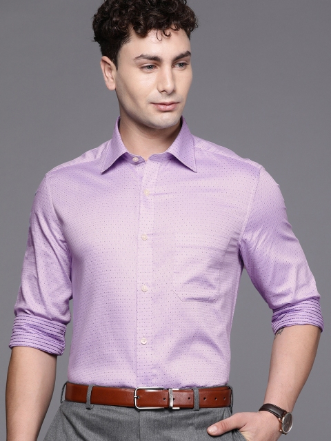 

Louis Philippe Men Purple Slim Fit Self Design Casual Shirt