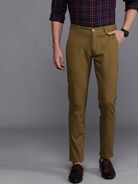 

Louis Philippe Sport Men Khaki Super Slim Fit Self Design Regular Trousers