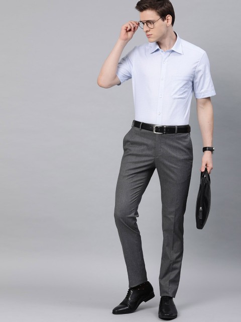

Louis Philippe Men Blue and White Regular Fit Checked Formal Shirt