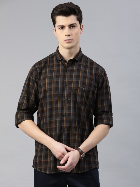 

Louis Philippe Sport Men Brown & Black Slim Fit Checked Casual Shirt