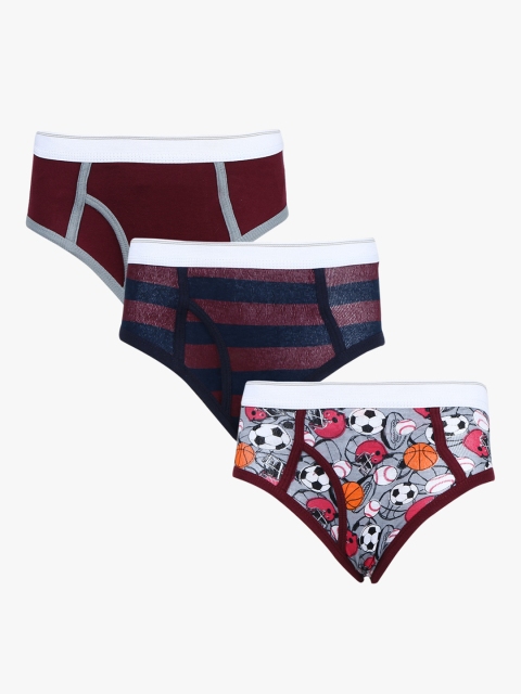 

The Childrens Place Boys Pack of 3 Briefs, Maroon