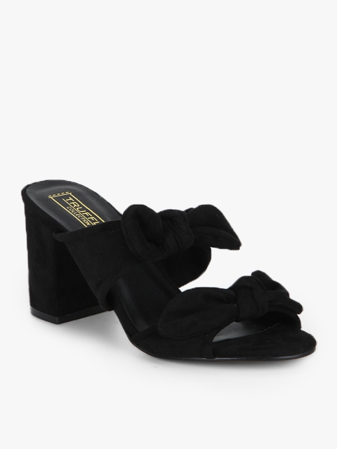 

Truffle Collection Women Black Solid Heels with Bow Detail