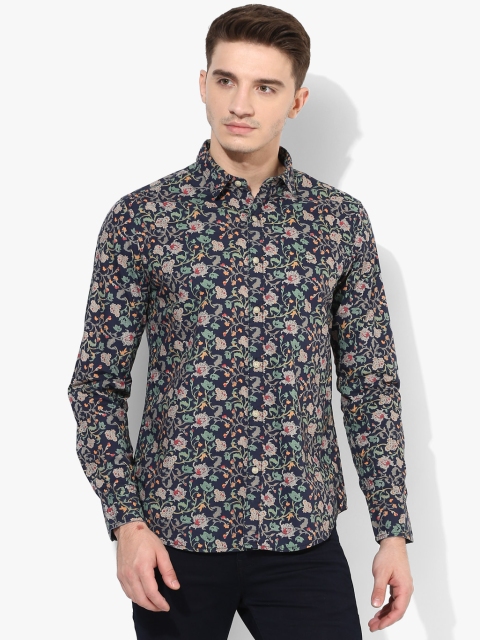 

Ed Hardy Men Navy Blue Regular Fit Printed Casual Shirt