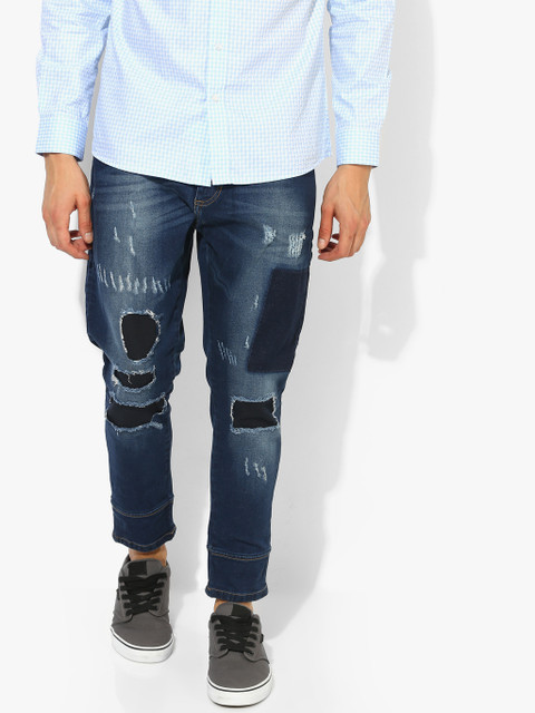 

Adamo London Men Blue Regular Fit Mid-Rise Mildly Distressed Jeans