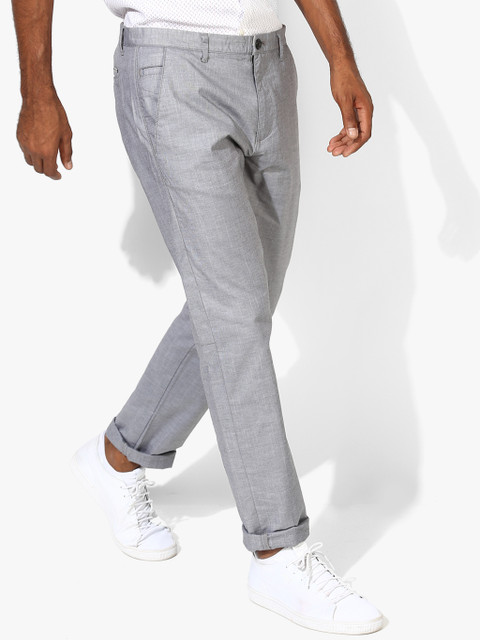 

Calvin Klein Jeans Men Grey Regular Fit Self Design Chinos