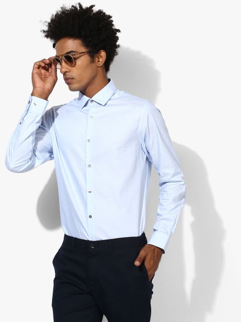 

Calvin Klein Jeans Men Blue Slim Fit Self Design Casual Shirt