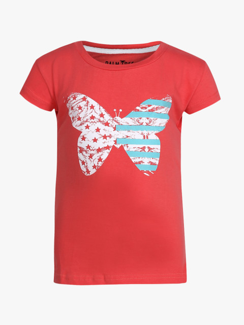 

Gini and Jony Girls Red Printed Top