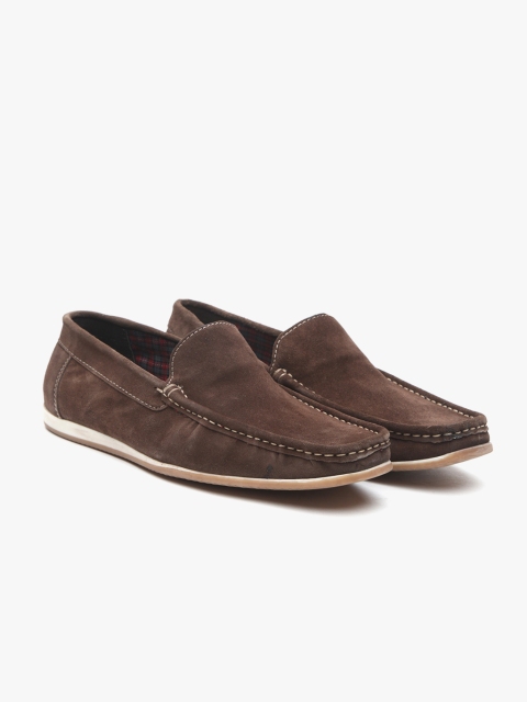 

Carlton London Men Brown Suede Loafers