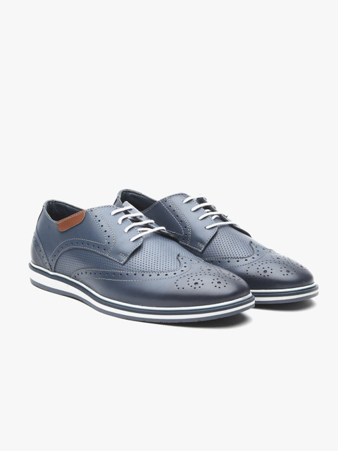 

Carlton London Men Blue Leather Brogues