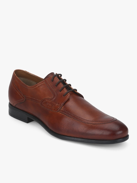 

Ruosh Men Tan Brown Leather Formal Oxfords