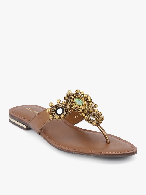 

Melange by Lifestyle Women Brown Solid T-Strap Flats