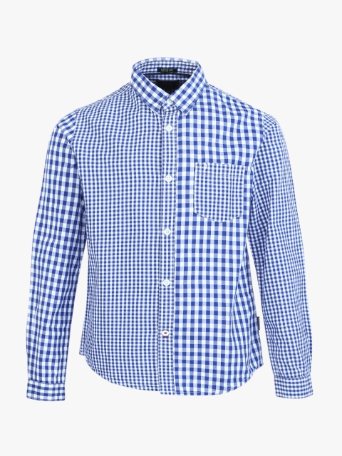 

Indian Terrain Boys Blue & White Regular Fit Checked Casual Shirt
