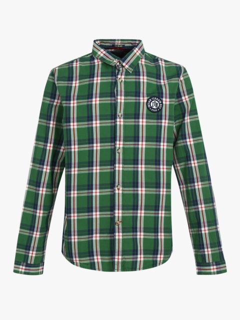 

Indian Terrain Boys Green & White Regular Fit Checked Casual Shirt