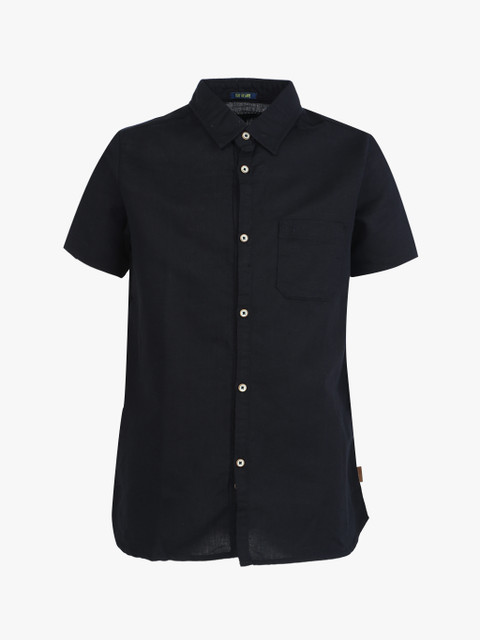 

Indian Terrain Boys Black Regular Fit Solid Casual Shirt