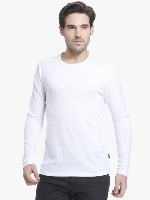 

Jack & Jones Men White Solid Round Neck T-shirt