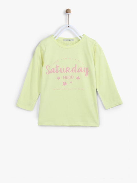 

Pepe Jeans Girls Yellow Printed Round Neck T-shirt