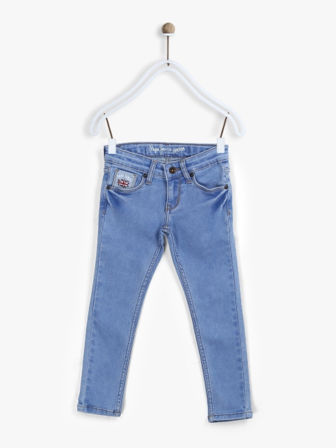 

Pepe Jeans Girls Blue Regular Fit Mid-Rise Clean Look Stretchable Jeans