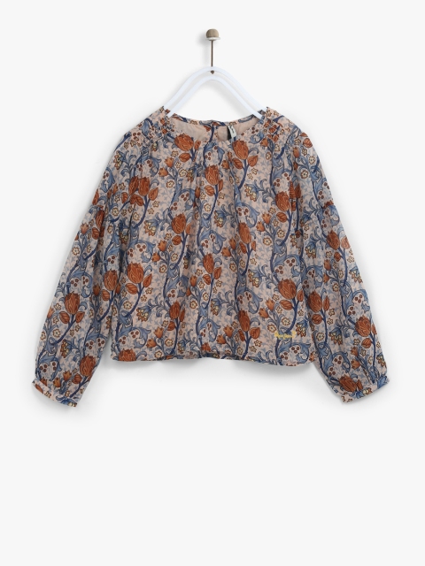 

Pepe Jeans Girls Beige & Blue Printed Top
