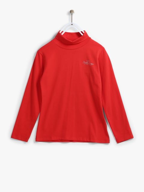 

Pepe Jeans Girls Red Solid Turtle Neck T-shirt