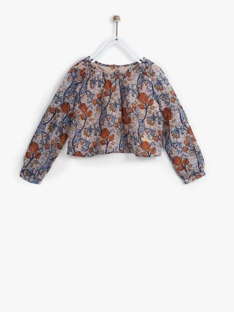 

Pepe Jeans Girls Beige & Blue Printed Top