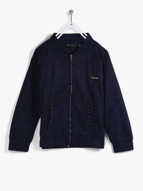 

Tiny Girl Navy Blue & Silver Printed Sweatshirt