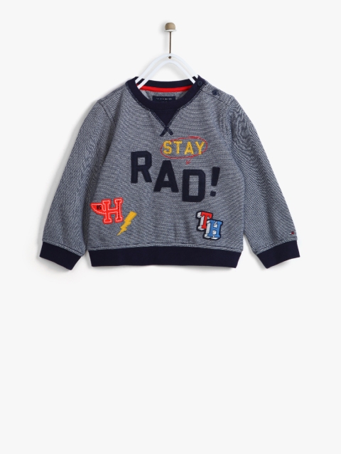 

Tommy Hilfiger Boys Navy Blue Self Design Sweatshirt