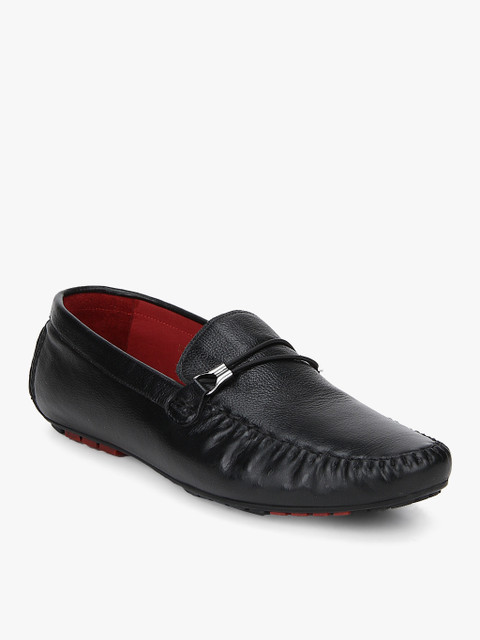 

Egle Men Black Leather Driving Shoes