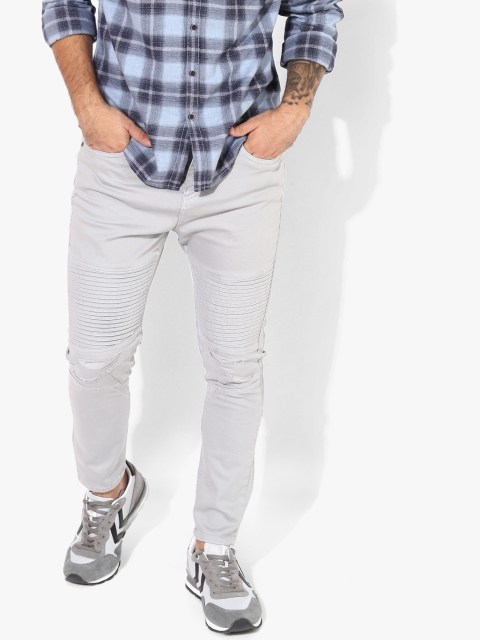

Blue Saint Men Grey Slim Fit Mid-Rise Mildly Distressed Stretchable Jeans