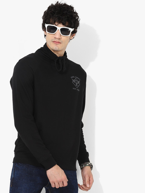 

Pepe Jeans Men Black Solid Toggle Neck Sweatshirt