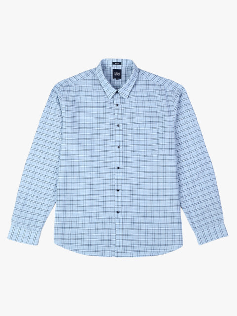 

Indian Terrain Men Blue & White Slim Fit Checked Casual Shirt
