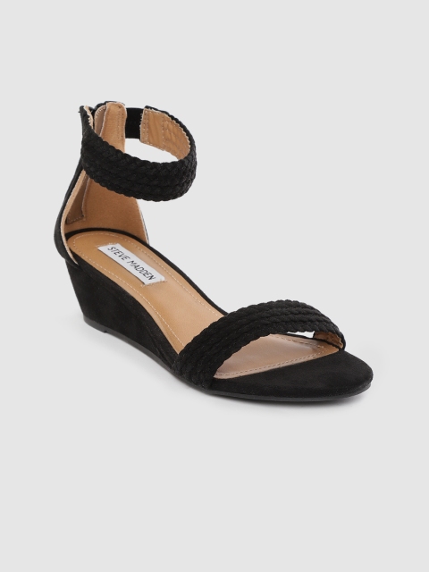 

Steve Madden Women Black Braided Wedges