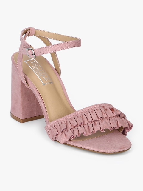 

Truffle Collection Women Pink Solid Sandals