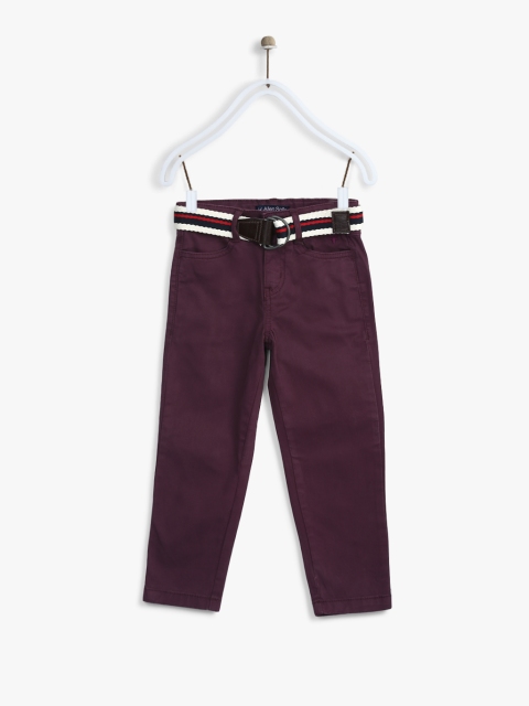 

Allen Solly Junior Boys Burgundy Slim Fit Solid Regular Trousers