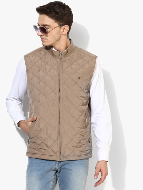 

Louis Philippe Men Brown Sleeveless Quilted Jacket