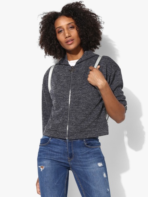 

Deal Jeans Women Charcoal Grey Heathered Effect Hooded Sweatshirt