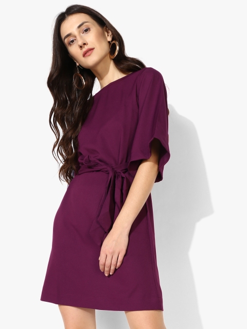 

MIAMINX Women Purple Solid Shift Dress