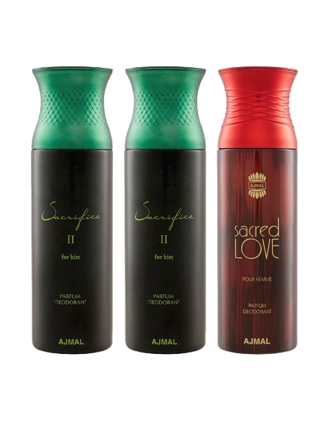 

Ajmal Unisex Pack Of 3 Deodorants 200ml each, Red