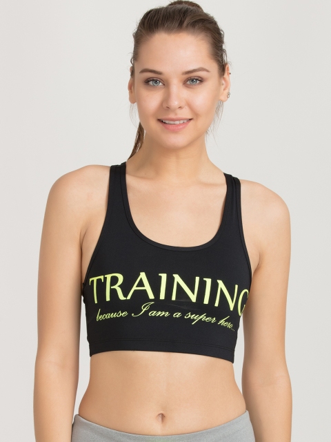

Zelocity Black Printed Non Padded Sports Bra ZC4004000XS