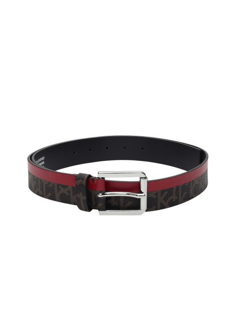 

Calvin Klein Men Brown & Red Printed Leather Belt