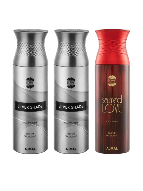 

Ajmal Unisex Pack Of 3 Deodorants 200ml each, Red