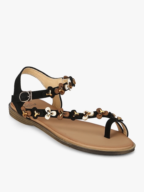

KetImporta Women Black Embellished One Toe Flats