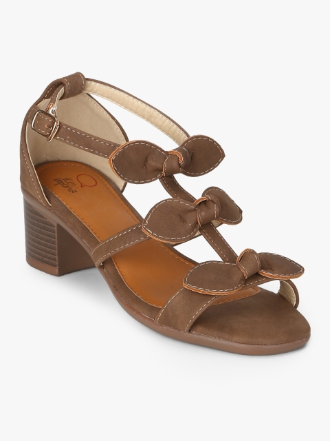 

KetImporta Women Brown Solid Multi Bow Style Sandals