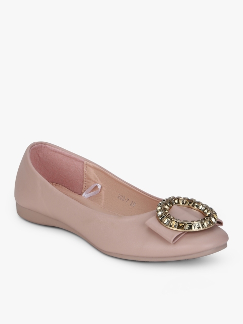 

KetImporta Women Pink Solid Ballerinas With Embellishment