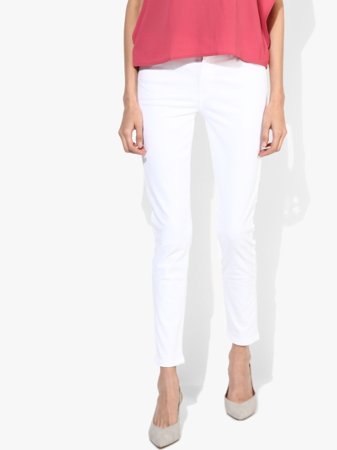

MANGO Women White Elektra Skinny Fit Mid-Rise Clean Look Jeans